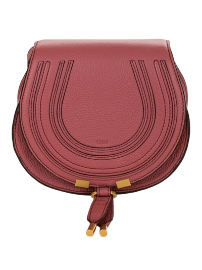 Shop Chloé Small Marcie Saddle Bag In Faded Rose