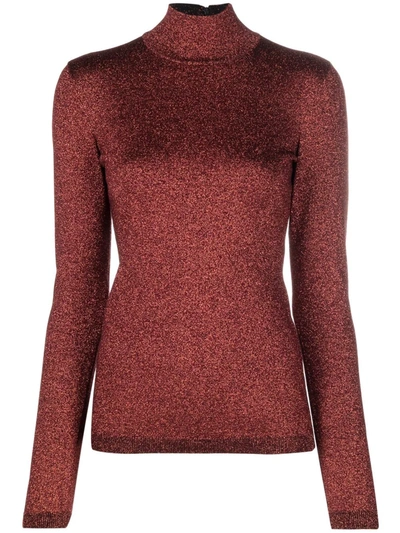 Shop Stella Mccartney Roll-neck Long-sleeve Top In Red