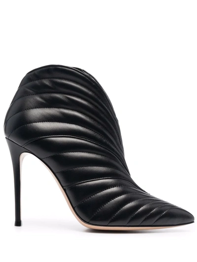 Shop Gianvito Rossi Eiko Leather Ankle Boots In Black