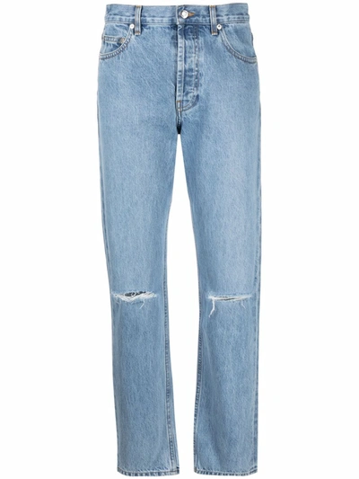 Shop Helmut Lang Mid-rise Straight-leg Jeans In 蓝色