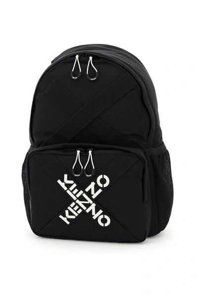 Shop Kenzo Cross Logo Nylon Backpack In Mixed Colours