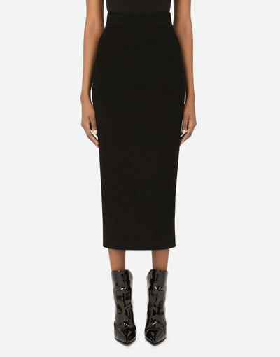 Shop Dolce & Gabbana Full Milano Pencil Skirt In Black