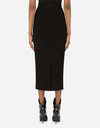 Shop Dolce & Gabbana Full Milano Pencil Skirt In Black