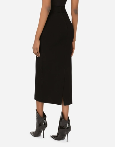 Shop Dolce & Gabbana Full Milano Pencil Skirt In Black