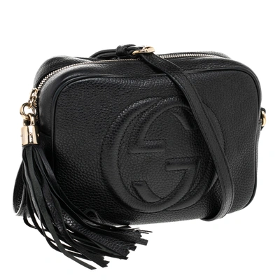 Pre owned Gucci Black Leather Soho Disco Crossbody Bag ModeSens