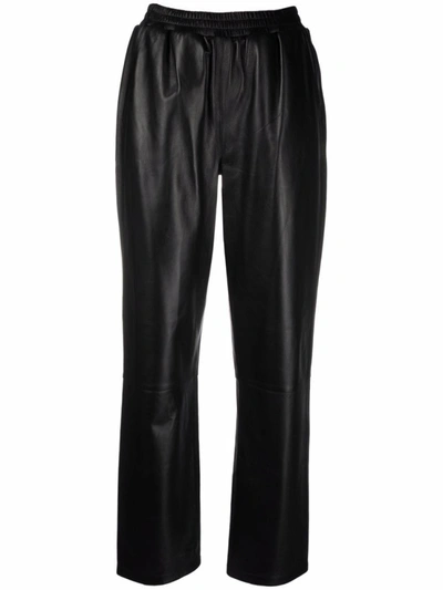 Shop Arma Black Abigail High-waisted Leather Trousers