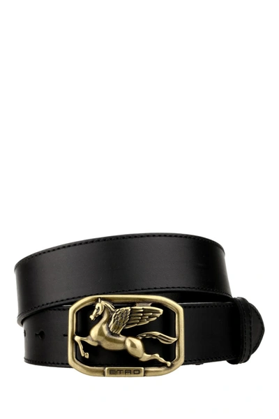 Shop Etro Logo-buckle Belt In Black