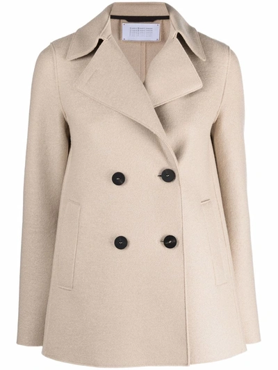 Harris Wharf London Double-breasted Fitted Jacket In Nude