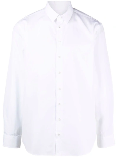 Shop Giorgio Armani Button-up Cotton Shirt In Weiss