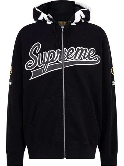 Shop Supreme Vanson Spider Web Zip-front Jacket In Black