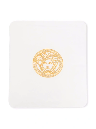 Shop Versace Baroccoflage Medusa-logo Cotton Blanket In White