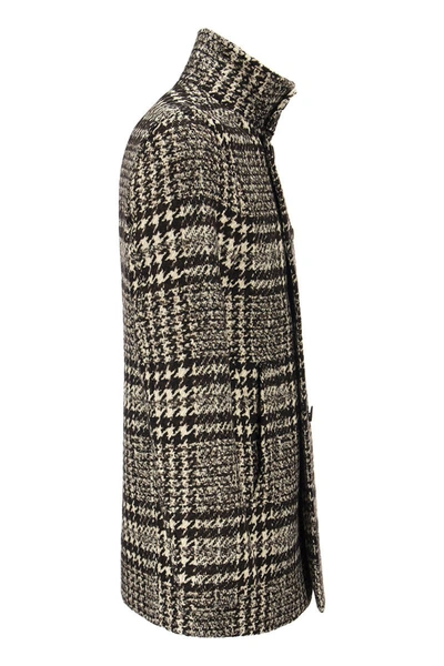 Shop Herno Vintage Chess Coat In Grey/brown