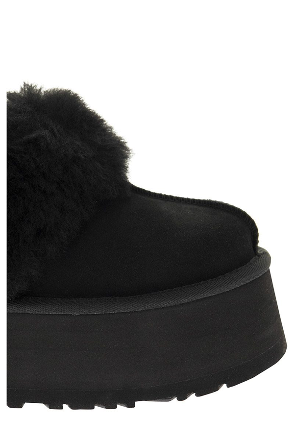 ugg funkette suede shearling platform slippers