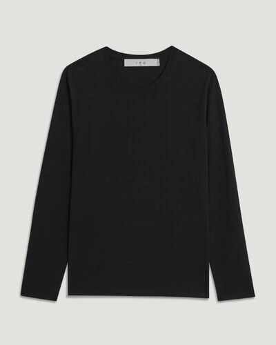 Shop Iro Terence Long Sleeve Crew Neck T Shirt In Black