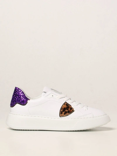 Shop Philippe Model Sneakers Temple  Sneakers In Leather In White