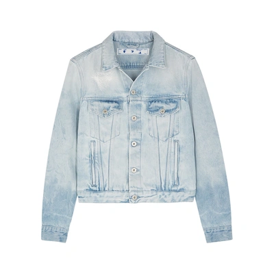 Shop Off-white Light Blue Logo Denim Jacket