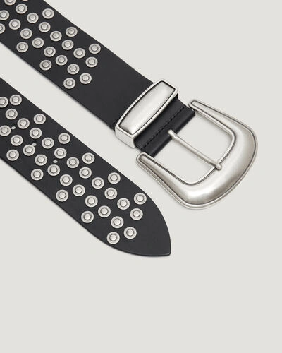 Shop Iro Reol Round Studded Leather Belt In Black