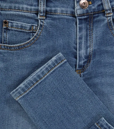 Shop Brunello Cucinelli Stretch Cotton-blend Slim Jeans In Blue