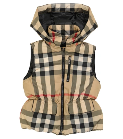 Shop Burberry Mollie Check-printed Vest In Beige