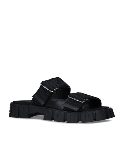 Shop Fendi Leather Force Basic Sandals In Black