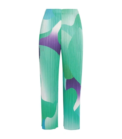 Shop Issey Miyake Flower Yawn Trousers In Green