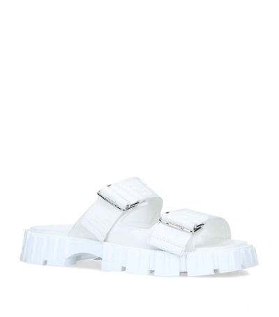 Shop Fendi Leather Force Basic Sandals In White