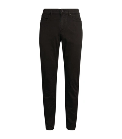 Shop Dunhill Cotton Twill Trousers In Black