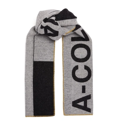 Shop A-cold-wall* Wool-blend Logo Scarf In Black