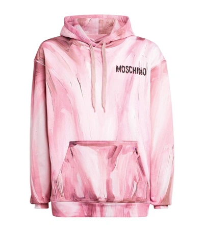 Shop Moschino Paint Brush Hoodie In Pink