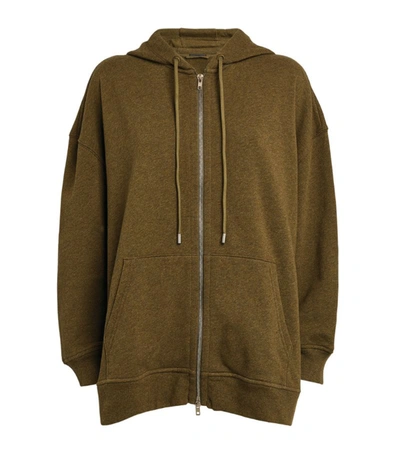 Shop Atm Anthony Thomas Melillo Cotton Zipped Hoodie In Green