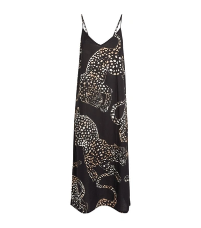 Shop Desmond & Dempsey Jaguar Print Nightdress In Navy