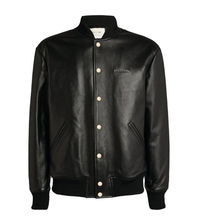 Shop Alyx 1017  9sm Leather Bomber Jacket In Black