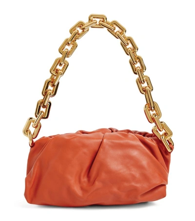 Shop Bottega Veneta Leather Chain Pouch Shoulder Bag In Orange