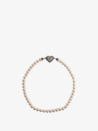 Shop Alessandra Rich Necklace In Grey