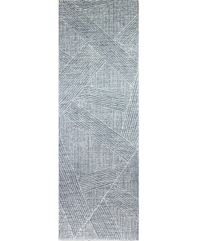 Bb Rugs Taron Val-01 Ivory 2'6" X 8' Runner Rug In Slate