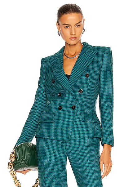 Shop Alexandre Vauthier Double Breased Blazer In Green
