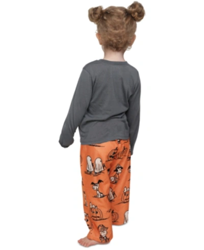 Shop Munki Munki Matching Toddler Vintage Snoopy & Friends Halloween Family Pajama Set In Orange
