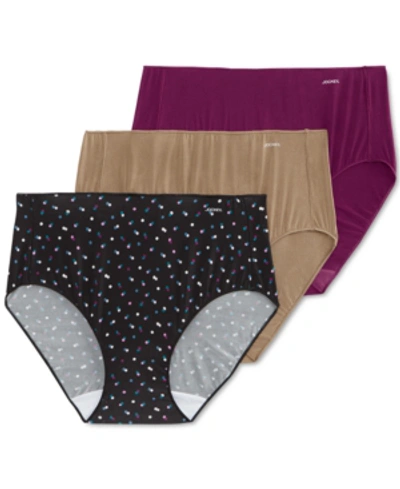 Shop Jockey Women's 3-pk. No Panty Line Promise Underwear 1772 In Starlight/plum/pink