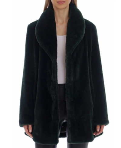 Shop Avec Les Filles Women's Faux-fur Coat In Emerald