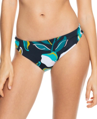 Shop Roxy Juniors' Beach Classics Hipster Bikini Bottoms Women's Swimsuit In Anthracite Paradiso
