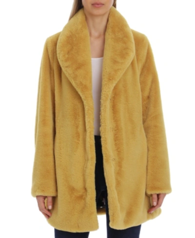 Shop Avec Les Filles Women's Faux-fur Coat In Mustard