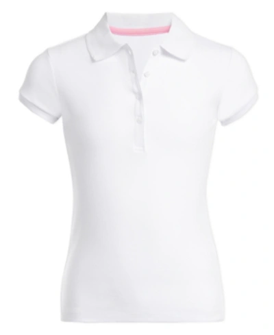 Shop Nautica Big Girls Uniform Short Sleeve Interlock Polo Shirt In White