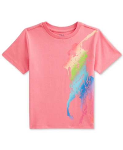 Shop Polo Ralph Lauren Toddler Girls Big Pony Jersey T-shirt In Ribbon Pink
