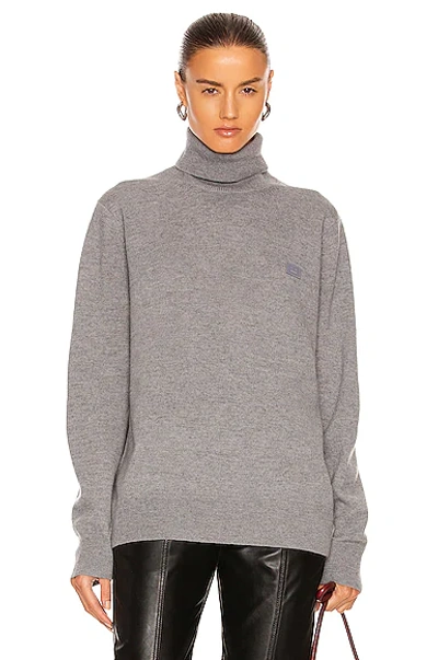 Shop Acne Studios New Face Sweater In Grey Melange