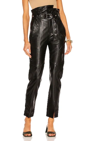 Shop Marissa Webb Anniston Split Hem Leather Pant In Black