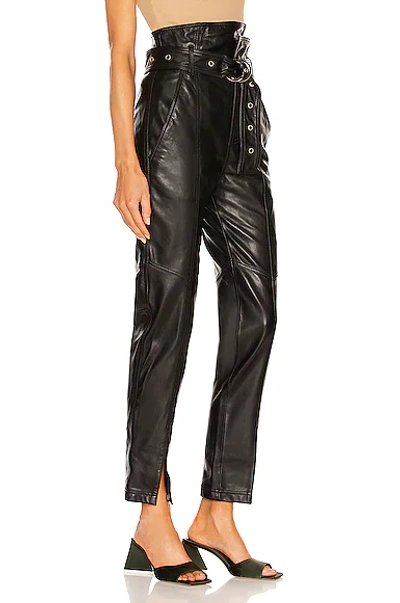 Shop Marissa Webb Anniston Split Hem Leather Pant In Black