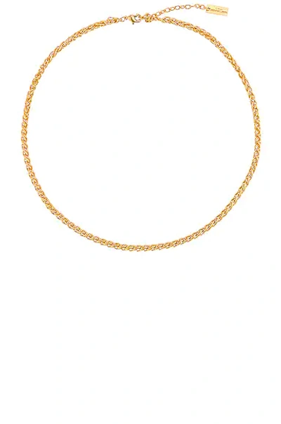 Shop Saint Laurent Short Chain Necklace In Gold