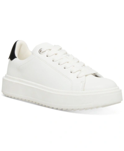 Shop Steve Madden Women's Charlie Treaded Lace-up Sneakers In White