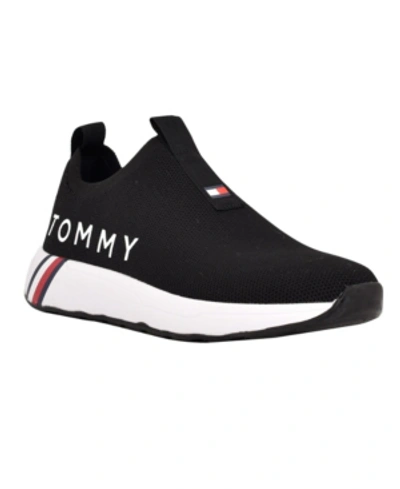 Shop Tommy Hilfiger Women's Aliah Sporty Slip On Sneakers In Black