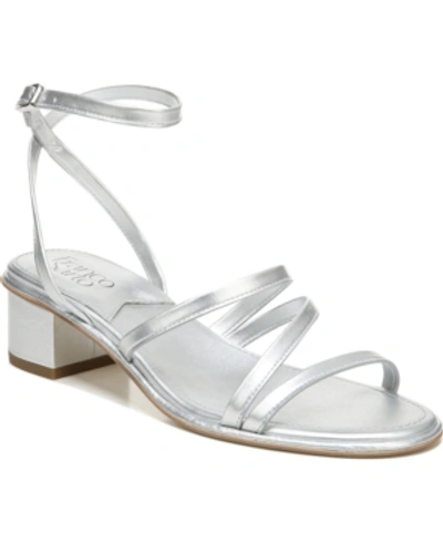 Franco Sarto Amalfi Strappy Sandals Women's Shoes In Silver Faux Leather |  ModeSens